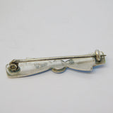 Charles Horner Sterling Silver Blue Enamel Bow Tie Brooch Antique c1920 Deco