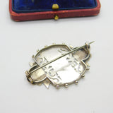 Victorian Sterling Silver Floral Pattern Sweetheart Brooch Antique c1880