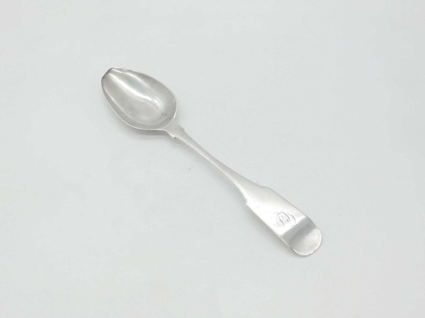 Georgian Irish Sterling Silver Fiddle Pattern Serving Spoon 1808 Dublin W. Peter