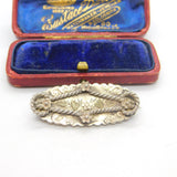 Victorian 9ct Gold on Sterling Silver Sweetheart Floral Brooch 1901 Birmingham