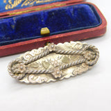 Victorian 9ct Gold on Sterling Silver Sweetheart Floral Brooch 1901 Birmingham