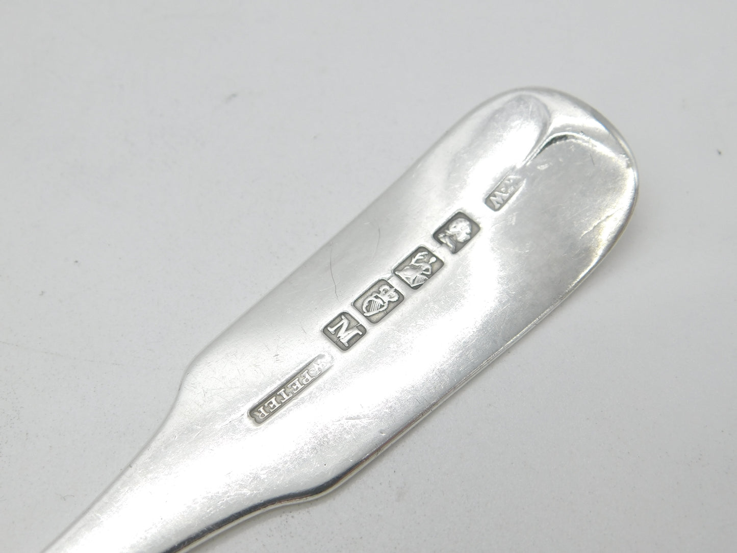 Georgian Irish Sterling Silver Fiddle Pattern Serving Spoon 1808 Dublin W. Peter