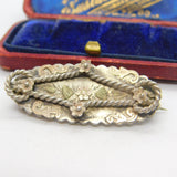 Victorian 9ct Gold on Sterling Silver Sweetheart Floral Brooch 1901 Birmingham