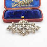 Georgian Sterling Silver Cross Form Religious Brooch Antique c1820 Early