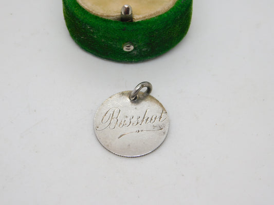 Victorian Sterling Silver 'Bosshot' Love Token Charm Pendant Antique c1890