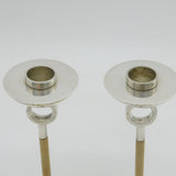 Shona Marsh Studio Sterling Silver & Wooden Candlesticks Vintage Birmingham