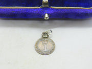 George III Sterling Silver Maundy One Penny Coin Charm Pendant Antique 1800