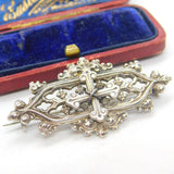 Georgian Sterling Silver Cross Form Religious Brooch Antique c1820 Early