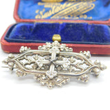 Georgian Sterling Silver Cross Form Religious Brooch Antique c1820 Early