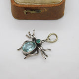 Edwardian Sterling Silver Paste Set Suffragette Bug Insect Pendant c1910 Antique