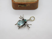Edwardian Sterling Silver Paste Set Suffragette Bug Insect Pendant c1910 Antique