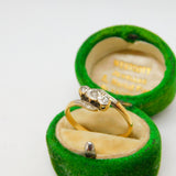 Victorian 18ct Gold & Platinum Set Diamond Crossover Band Ring Antique c1890