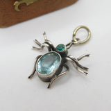 Edwardian Sterling Silver Paste Set Suffragette Bug Insect Pendant c1910 Antique