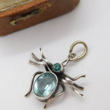 Edwardian Sterling Silver Paste Set Suffragette Bug Insect Pendant c1910 Antique