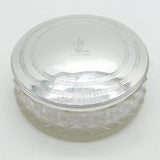 Scottish George IV Sterling Silver Cut Glass Trinket Pot Antique 1830 Edinburgh