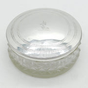 Scottish George IV Sterling Silver Cut Glass Trinket Pot Antique 1830 Edinburgh