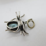 Edwardian Sterling Silver Paste Set Suffragette Bug Insect Pendant c1910 Antique