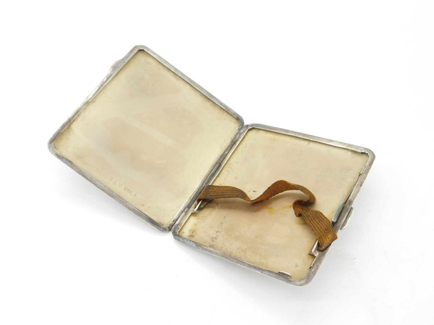 Sterling Silver Engine Turned Cigarette Case with Buckle Detail 1930 Chester