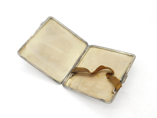 Sterling Silver Engine Turned Cigarette Case with Buckle Detail 1930 Chester