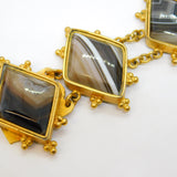 Georgian Yellow Metal & Banded Agate Set Panel Bracelet Antique c1790
