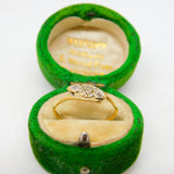 Victorian 18ct Gold & Platinum Set Diamond Crossover Ring Antique c1890