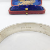 Sterling Silver Aesthetic Floral Cuff Bangle 1939 Antique Birmingham Deco