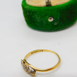 Victorian 18ct Gold & Platinum Set Diamond Crossover Ring Antique c1890