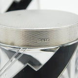 Art Deco Sterling Silver Cut Glass Lightning Strike Vanity Set Antique 1945 London