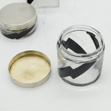 Art Deco Sterling Silver Cut Glass Lightning Strike Vanity Set Antique 1945 London