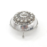 Victorian Middle Eastern Sterling Silver Trinket Box Acorn Feet Antique c1860