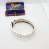 Aesthetic Movement Sterling Silver Floral Cuff Bangle Bracelet c1890 Victorian