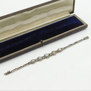George III 9ct Gold & Silver Graduating Old-Cut Diamond Bracelet Antique c1790
