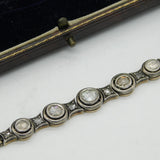 George III 9ct Gold & Silver Graduating Old-Cut Diamond Bracelet Antique c1790