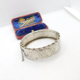 Aesthetic Movement Sterling Silver Ivy Leaf Pattern Bangle 1885 Birmingham