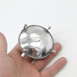 Victorian Middle Eastern Sterling Silver Trinket Box Acorn Feet Antique c1860