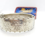 Aesthetic Movement Sterling Silver Ivy Leaf Pattern Bangle 1885 Birmingham