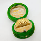 18ct Yellow Gold Modernist Wave Pattern Band Ring Vintage c1980 Size S 1/2 UK