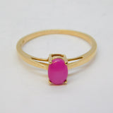 10ct Yellow Gold Cabochon Cut 0.4ct Star Ruby Solitaire Ring Vintage c1990