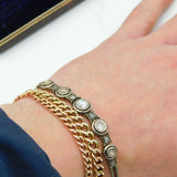 George III 9ct Gold & Silver Graduating Old-Cut Diamond Bracelet Antique c1790