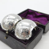 Boxed Pair of Victorian Sterling Silver Floral Napkin Rings 1881 Birmingham