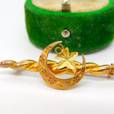 Victorian 9ct Yellow Gold Crescent Form Sweetheart Brooch Antique 1896 Chester