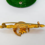 Victorian 9ct Yellow Gold Crescent Form Sweetheart Brooch Antique 1896 Chester