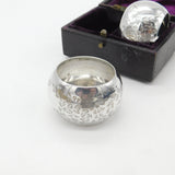 Boxed Pair of Victorian Sterling Silver Floral Napkin Rings 1881 Birmingham