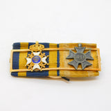 19th Century 18ct Gold Romanian Military & Iron Cross Medal Ribbon Bar Antique