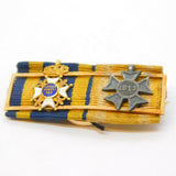 19th Century 18ct Gold Romanian Military & Iron Cross Medal Ribbon Bar Antique