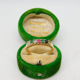 9ct Yellow Gold Acrostic 'DEAREST' Stone Spelling Band Ring Vintage c1980