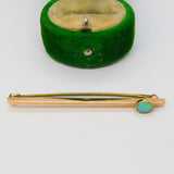 Edwardian 9ct Rose Gold & Cabochon Opal Set Sweetheart Brooch Antique c1910