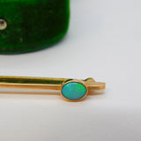 Edwardian 9ct Rose Gold & Cabochon Opal Set Sweetheart Brooch Antique c1910