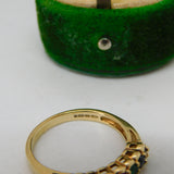 9ct Yellow Gold Acrostic 'DEAREST' Stone Spelling Band Ring Vintage c1980