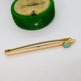 Edwardian 9ct Rose Gold & Cabochon Opal Set Sweetheart Brooch Antique c1910